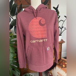 Carhartt women’s rain defender relaxed fit burgundy hoodie size medium